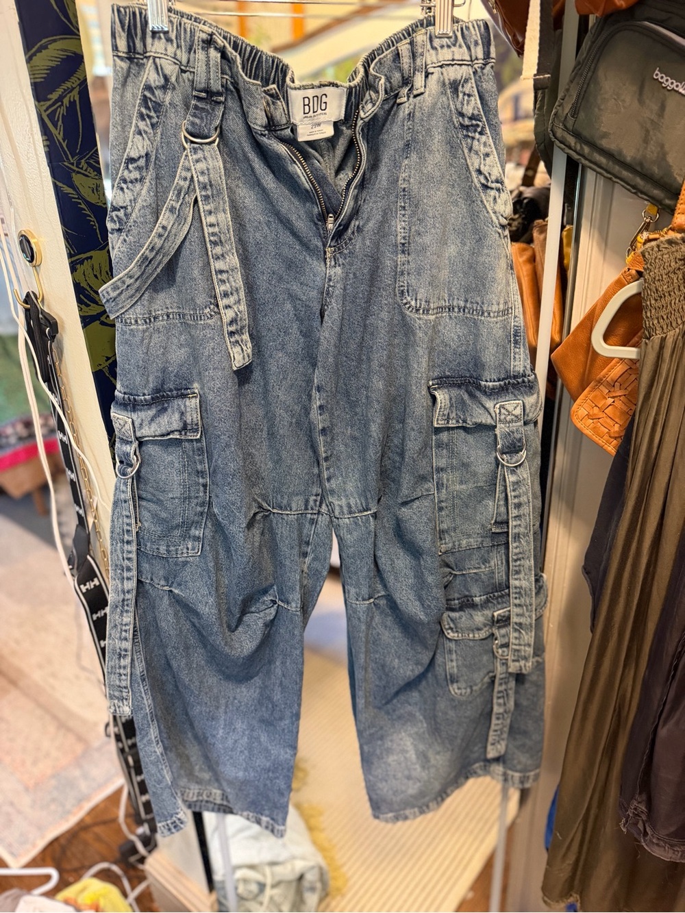 BDG Women’s Blue Denim Cargo Jeans